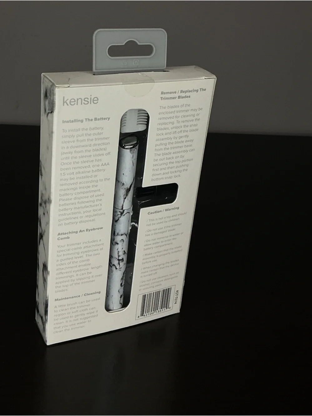 Kensie Marble-Print‎ Personal Trimmer - White & Black NIB
